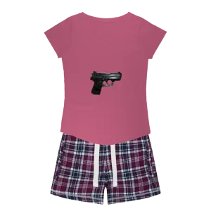 22 Calibur Women's Sleepy Tee and Flannel Short