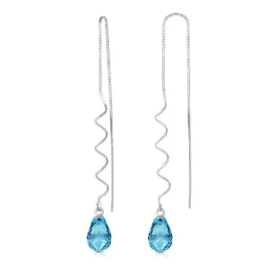 3.3 Carat 14K Solid White Gold Pieces Of A Dream Blue Topaz Earrings
