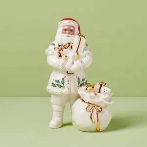 African American Santa With Gift Figurine