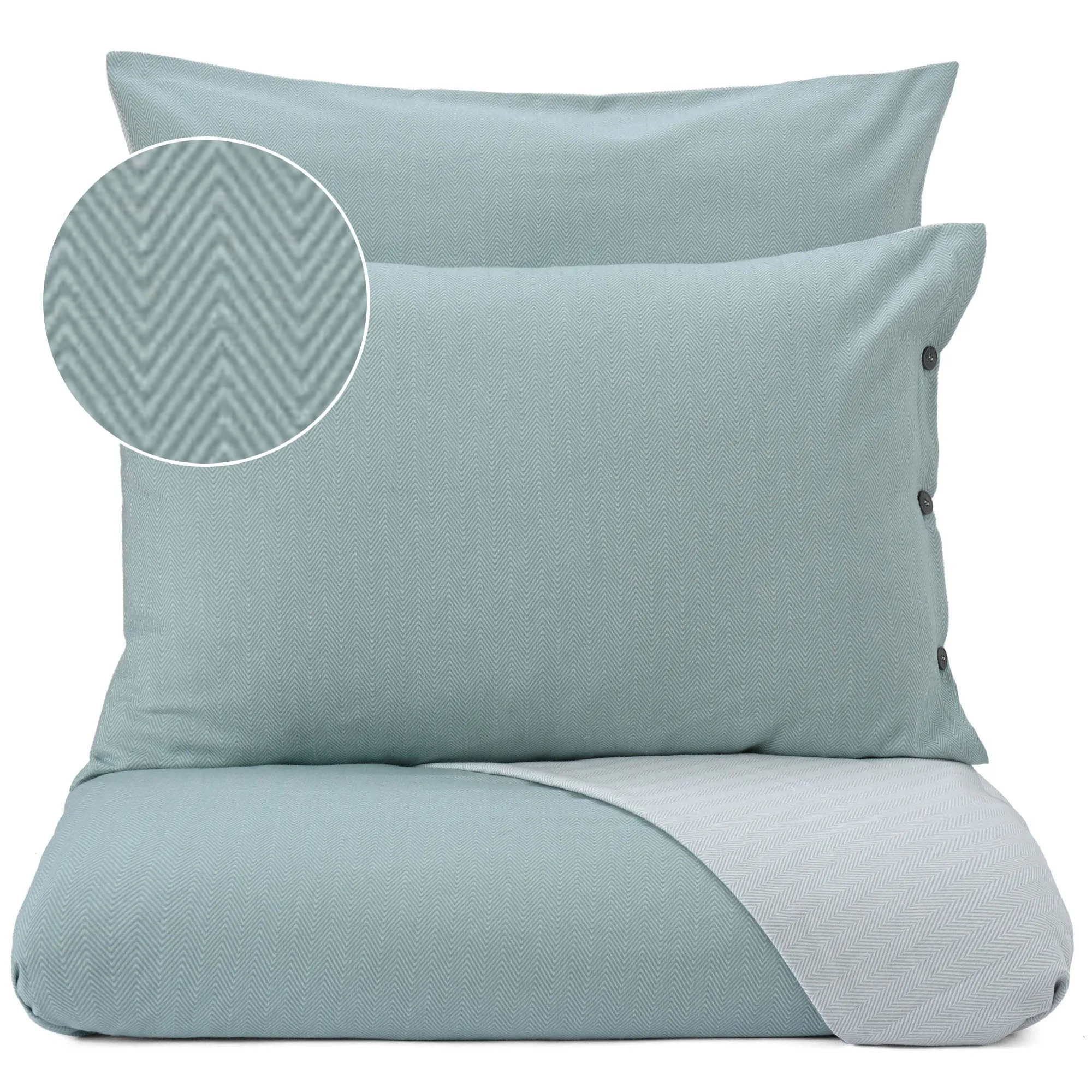 Agrela Pillowcase [Green grey/Off-white]