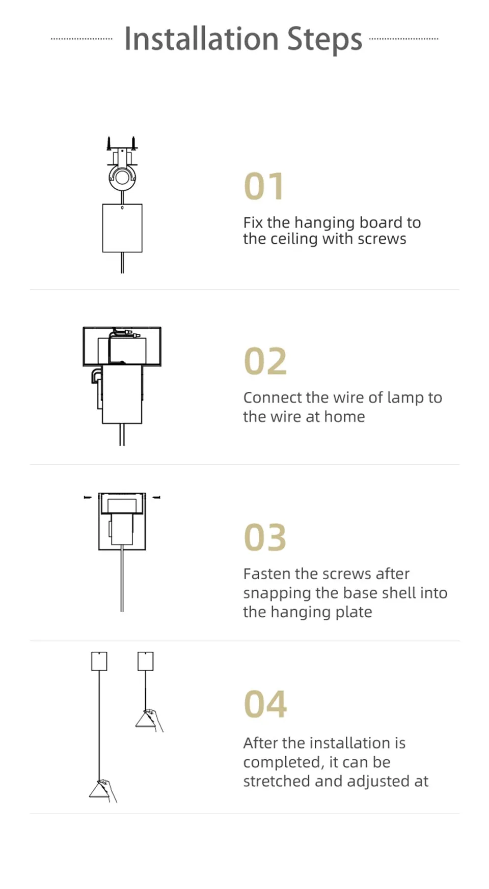 AiS Modern Design Pendant Light Adjustable Lift height 1.8m