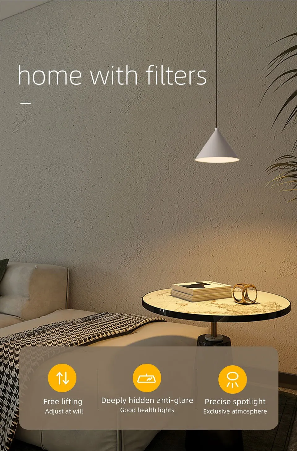 AiS Modern Design Pendant Light Adjustable Lift height 1.8m