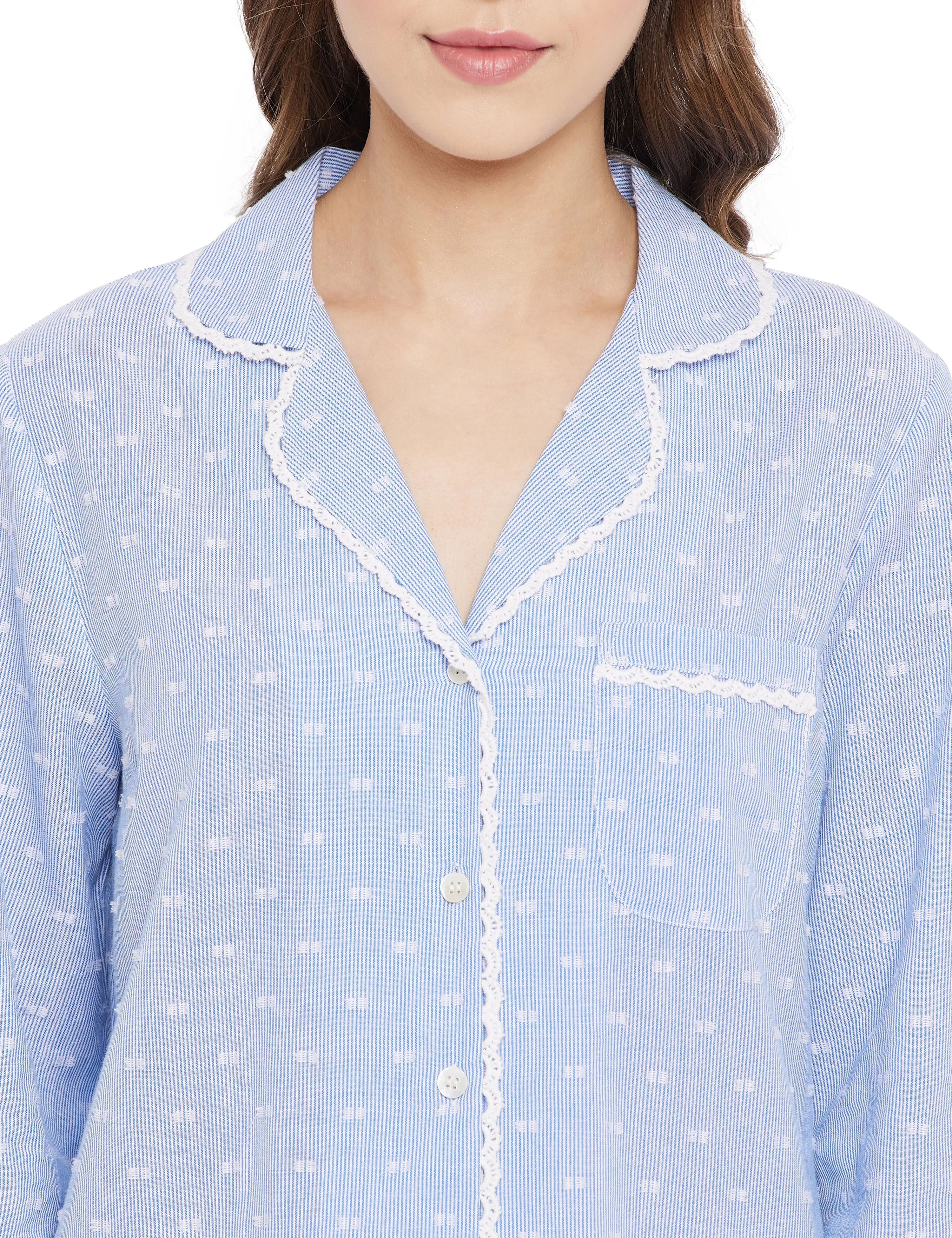 Amy Cotton Lace Sleep Pyjamas Set