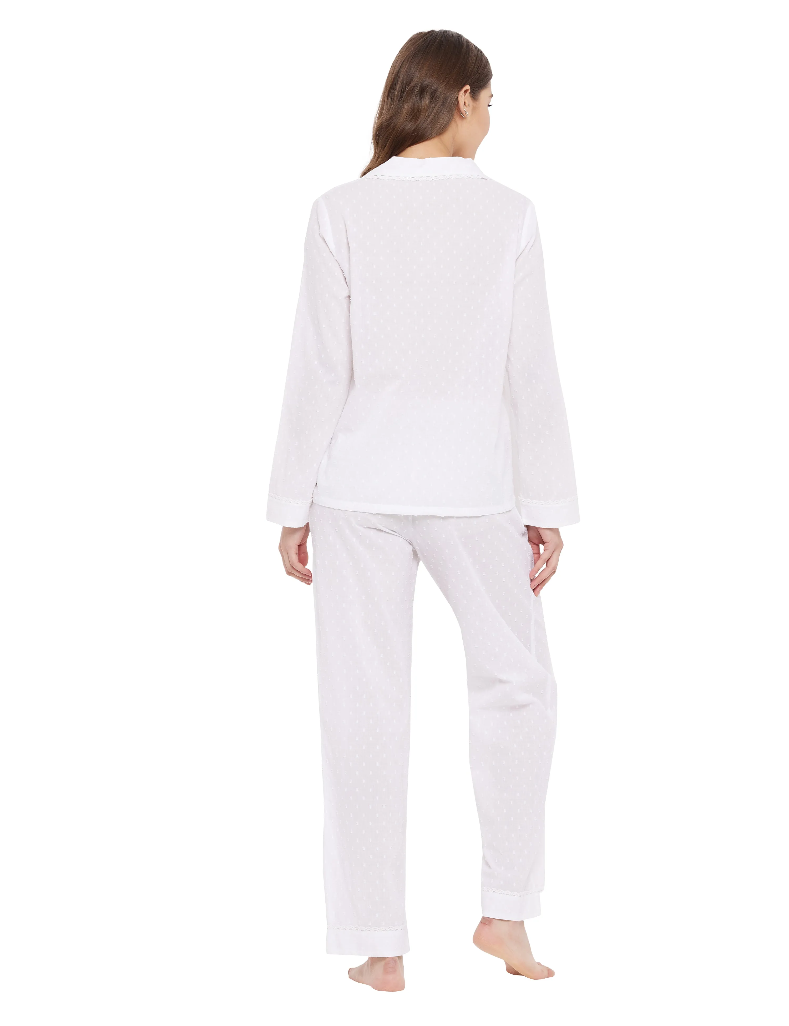 Amy Cotton Lace Sleep Pyjamas Set