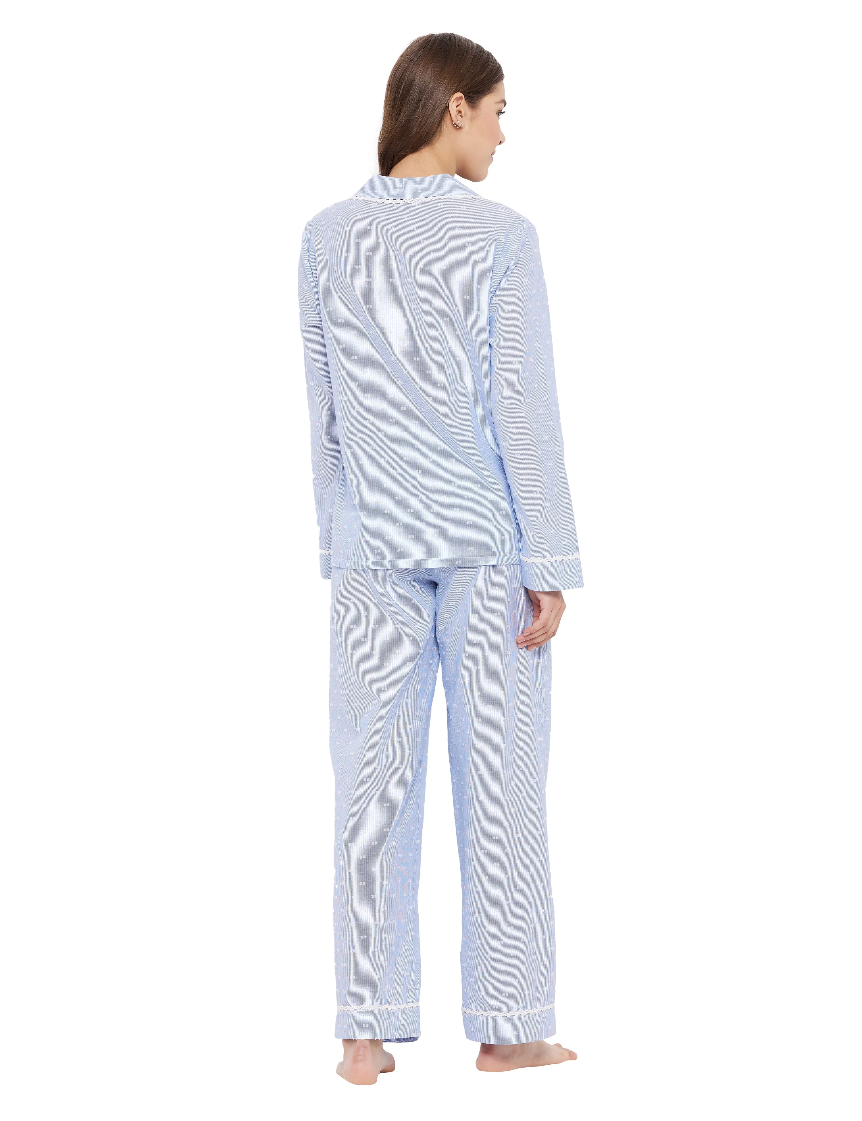 Amy Cotton Lace Sleep Pyjamas Set