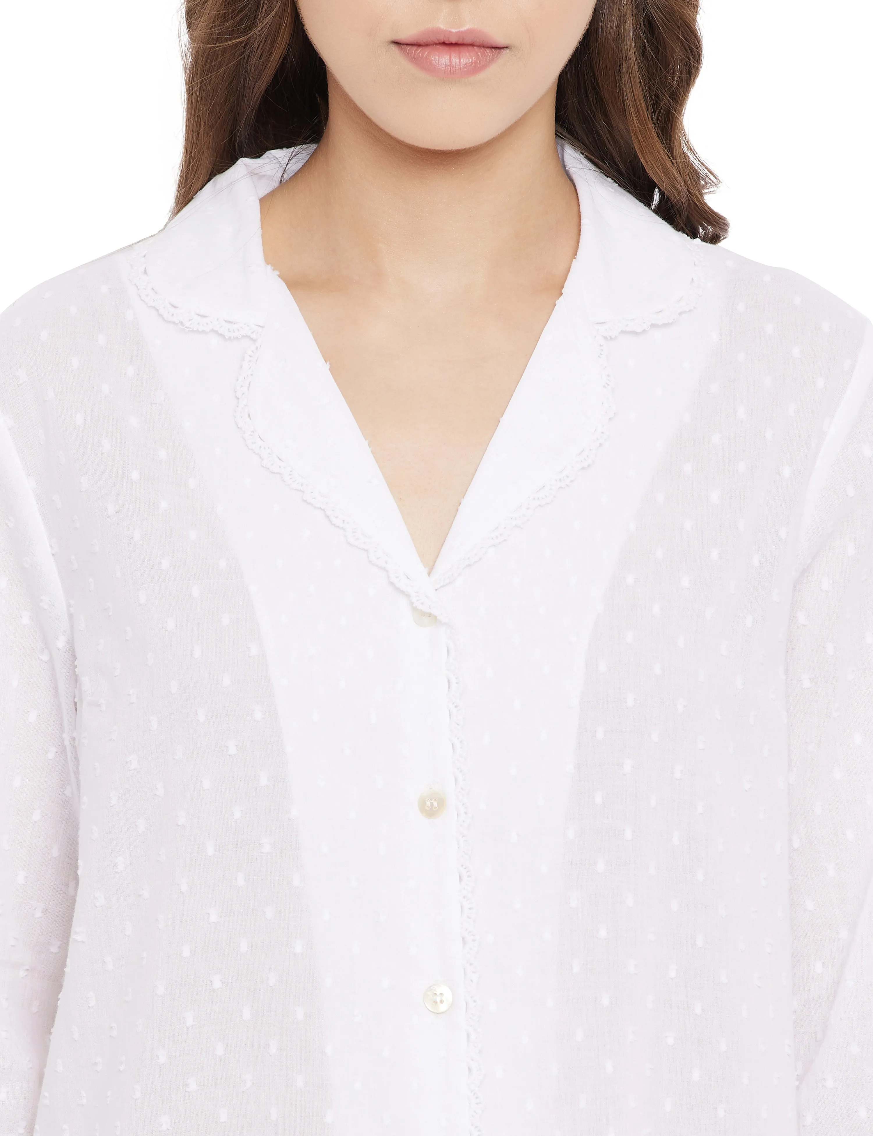 Amy Cotton Lace Sleep Pyjamas Set