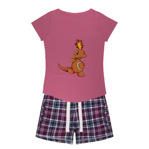 Angetapir Women's Sleepy Tee and Flannel Short