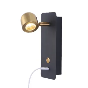 Bedside Reading LED 5W with USB Charger Laconic Bed Headboard Wall Lamp