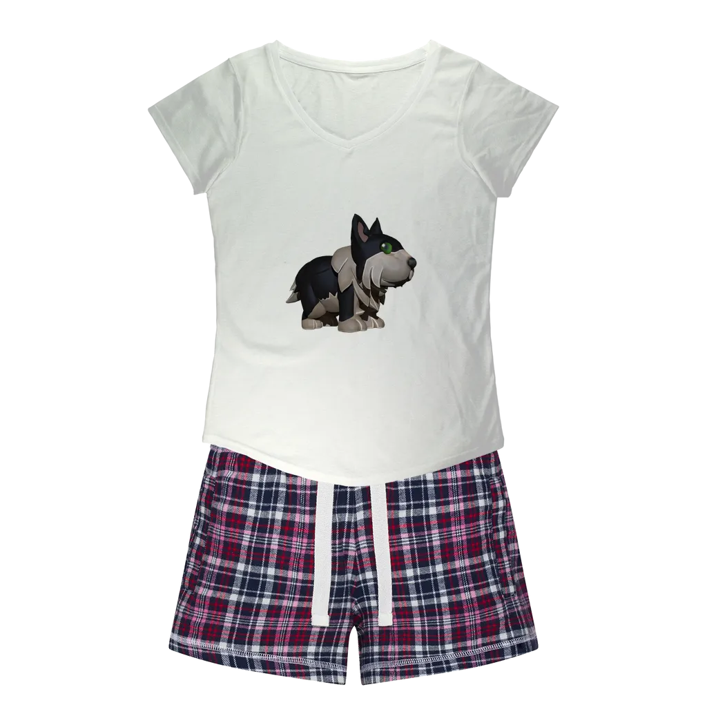 Black Dog Women's Sleepy Tee and Flannel Short