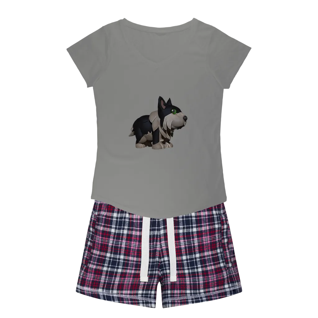 Black Dog Women's Sleepy Tee and Flannel Short