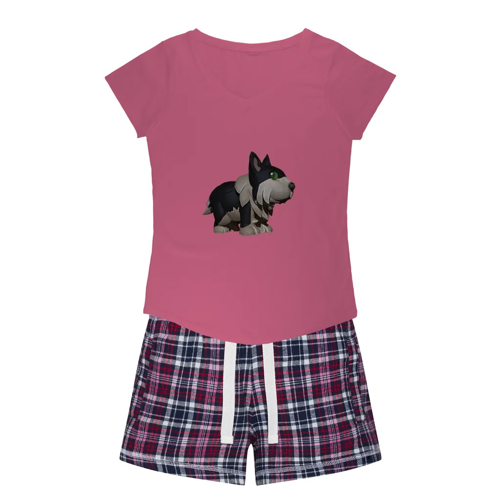 Black Dog Women's Sleepy Tee and Flannel Short
