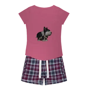 Black Dog Women's Sleepy Tee and Flannel Short