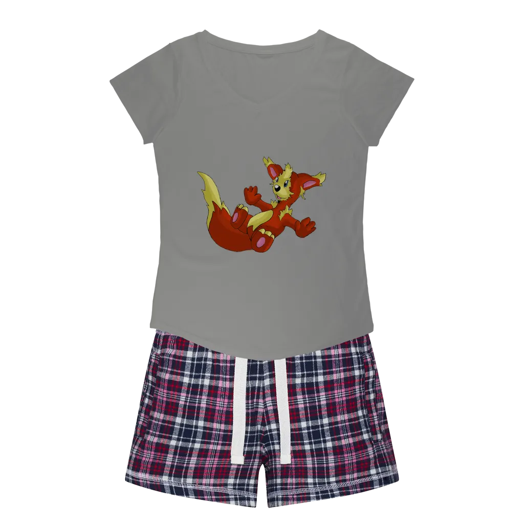 Blazeon Women's Sleepy Tee and Flannel Short