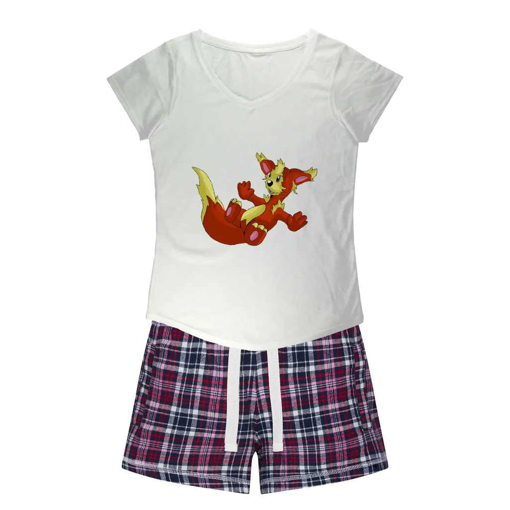 Blazeon Women's Sleepy Tee and Flannel Short