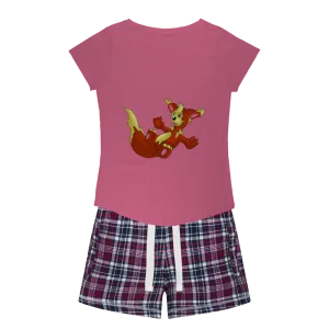 Blazeon Women's Sleepy Tee and Flannel Short