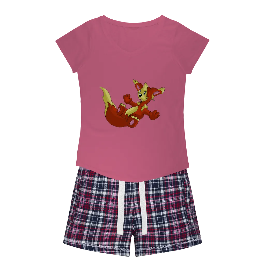 Blazeon Women's Sleepy Tee and Flannel Short