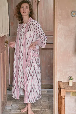 Block-printed Cotton Dressing Gown | Cypress Print