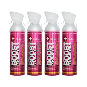 Boost Oxygen Natural Portable 10 Liter Pure Oxygen Canister, Grapefruit (4 Pack)