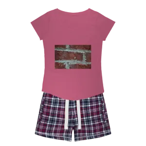 bricks Women's Sleepy Tee and Flannel Short