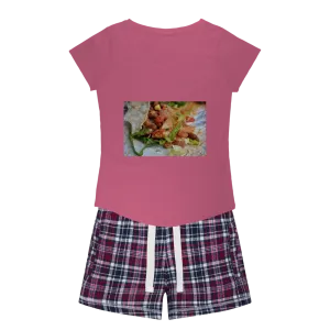 Chicken Burrito Women's Sleepy Tee and Flannel Short