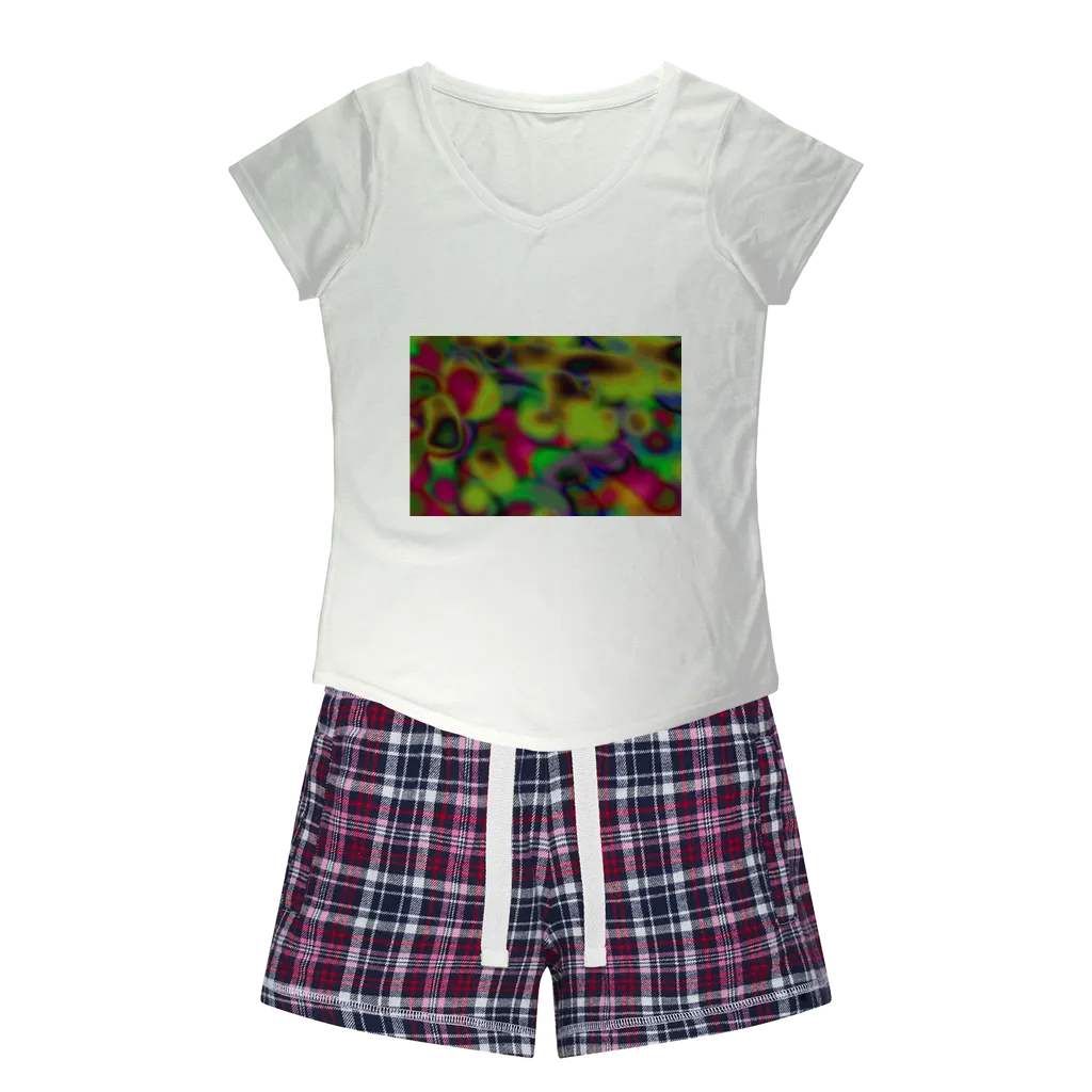 Cloud Concept Painting Women's Sleepy Tee and Flannel Short