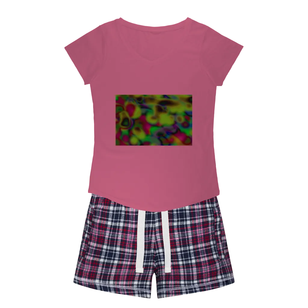 Cloud Concept Painting Women's Sleepy Tee and Flannel Short