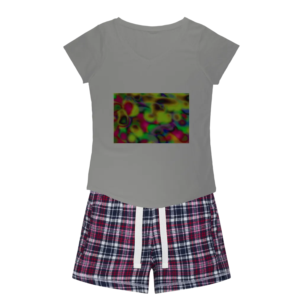 Cloud Concept Painting Women's Sleepy Tee and Flannel Short