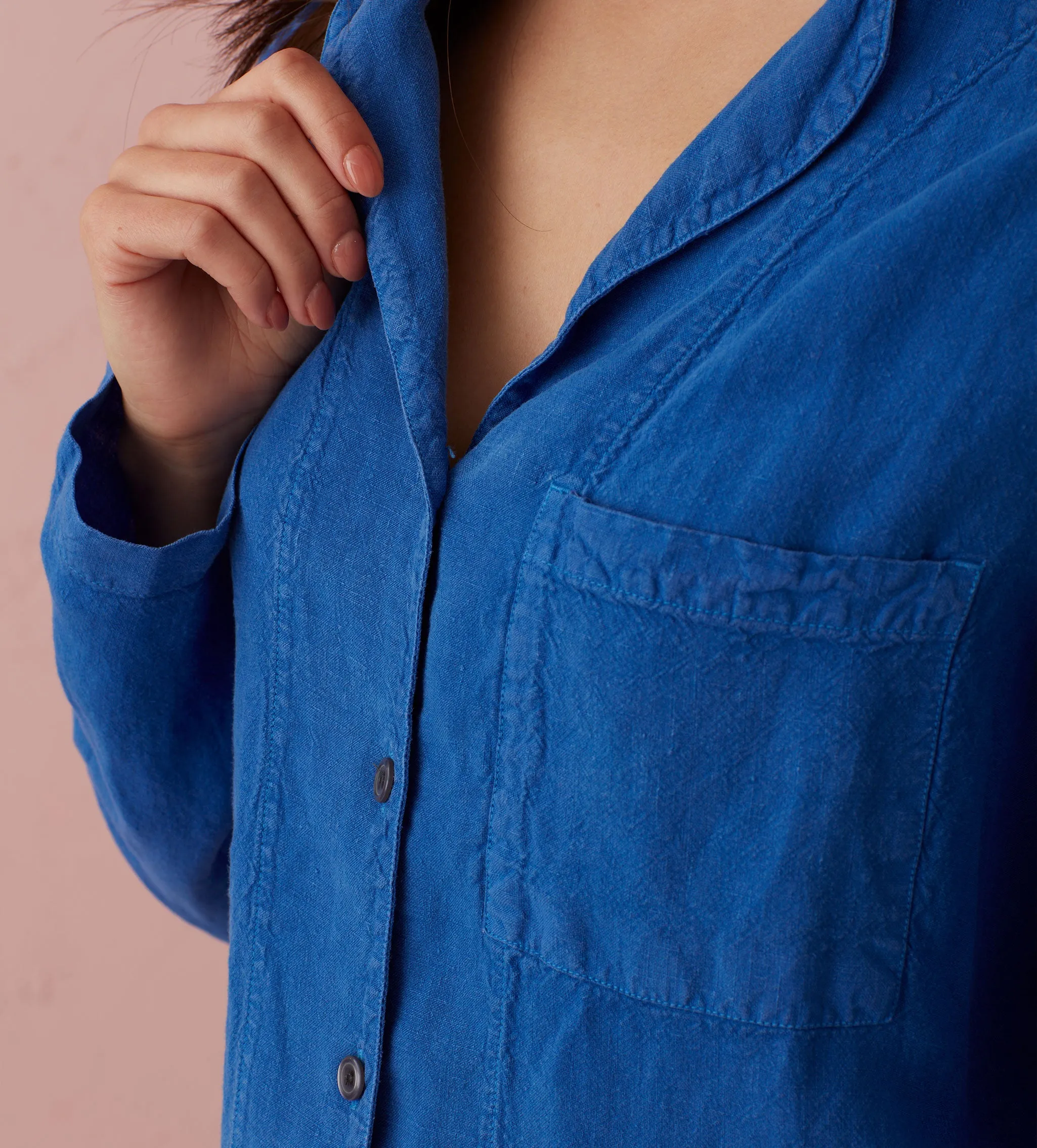 Cobalt 100% Linen Nightwear