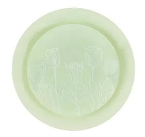 Combo set 10.25in. & 7.5in. Mint Green Tulip Round Plastic Dinnerware Set