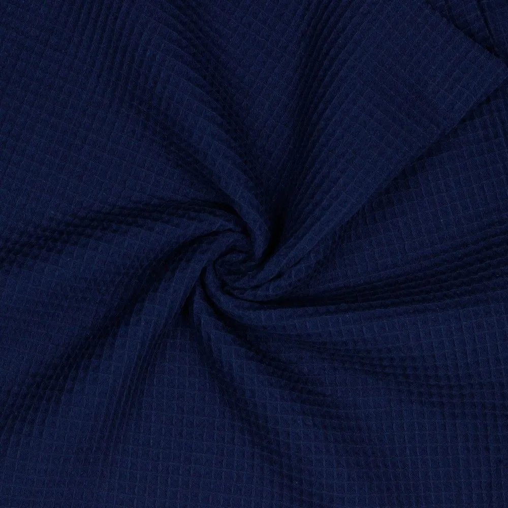 Cotton Waffle - Navy - END OF BOLT 99cm