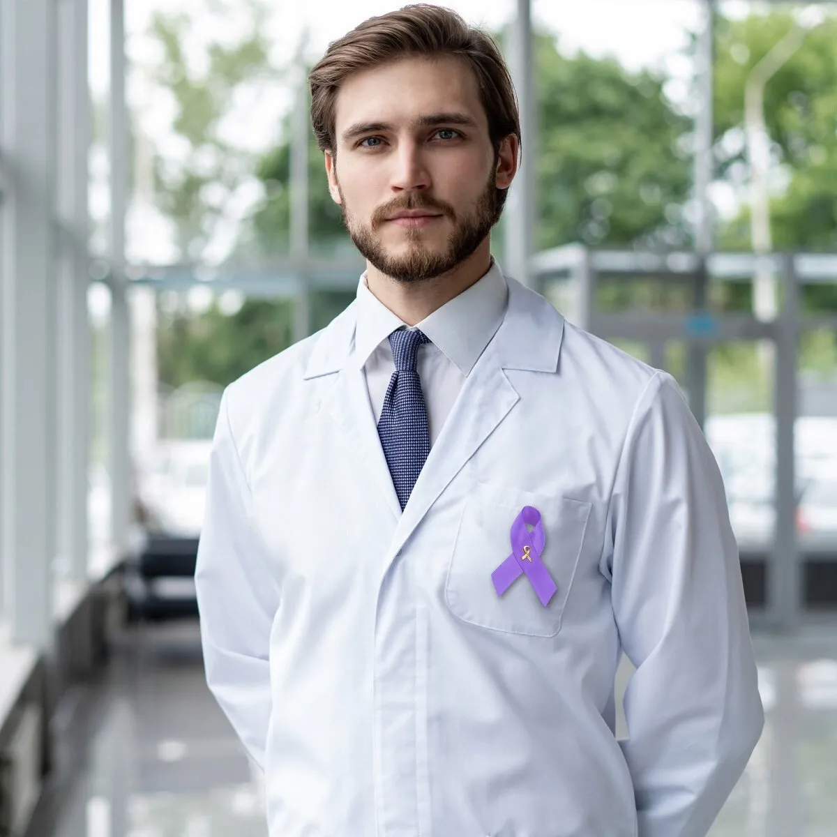 Cystic Fibrosis Awareness Purple Satin Ribbon Pins