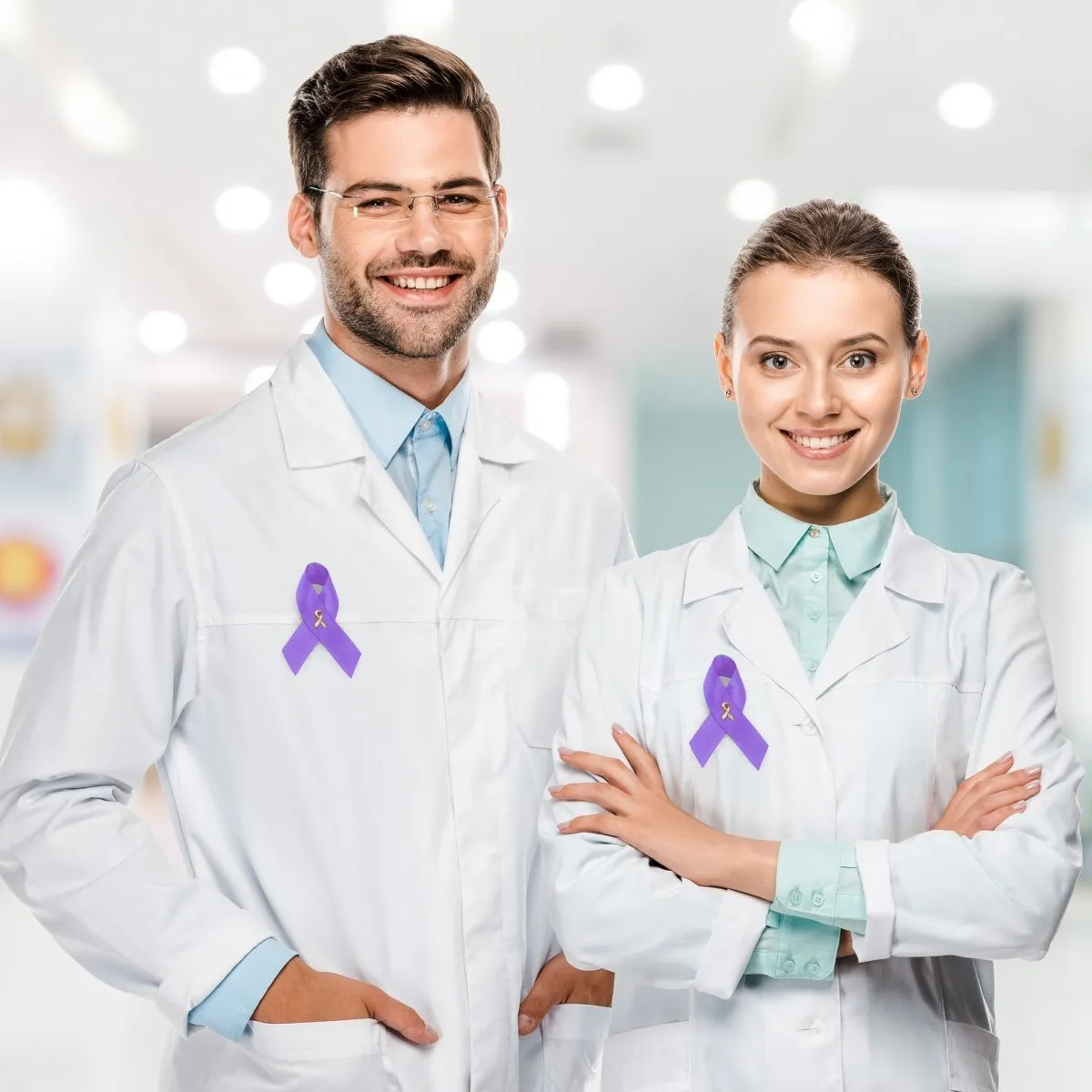 Cystic Fibrosis Awareness Purple Satin Ribbon Pins