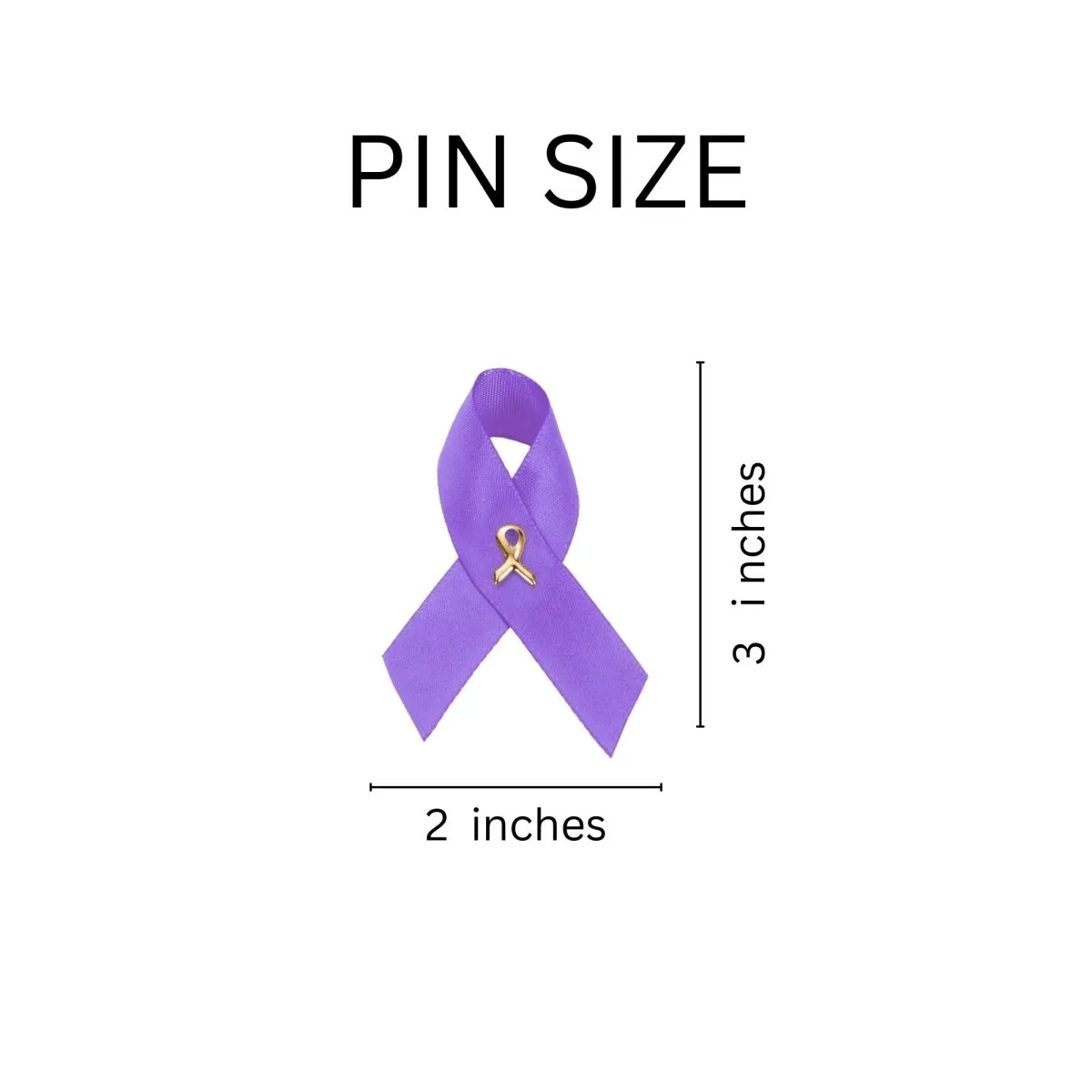 Cystic Fibrosis Awareness Purple Satin Ribbon Pins