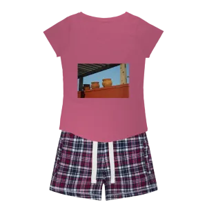 DecorativeVases Women's Sleepy Tee and Flannel Short