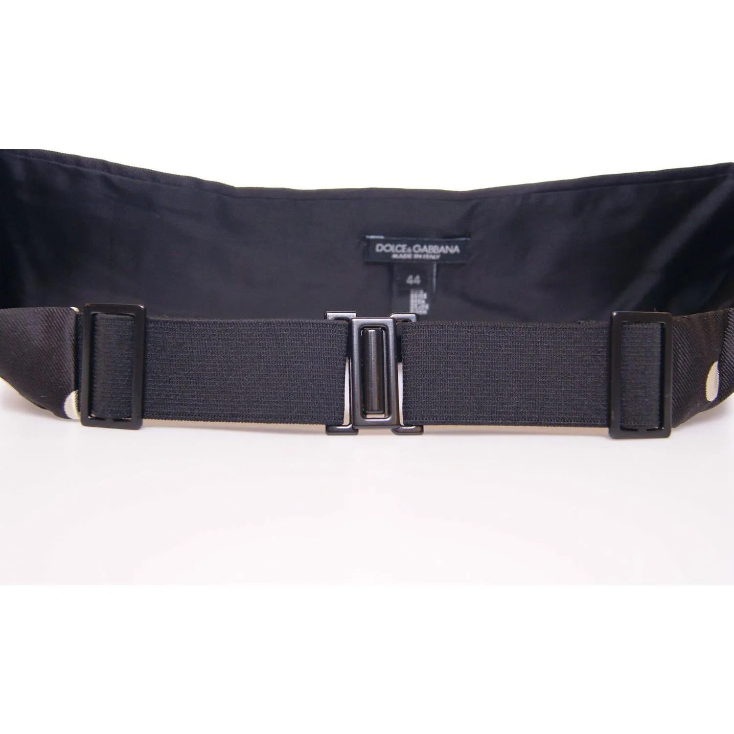 Dolce & Gabbana Elegant Silk Black Polka Dot Cummerbund