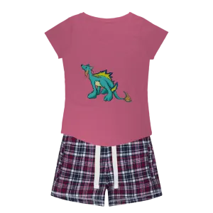Doudro Women's Sleepy Tee and Flannel Short