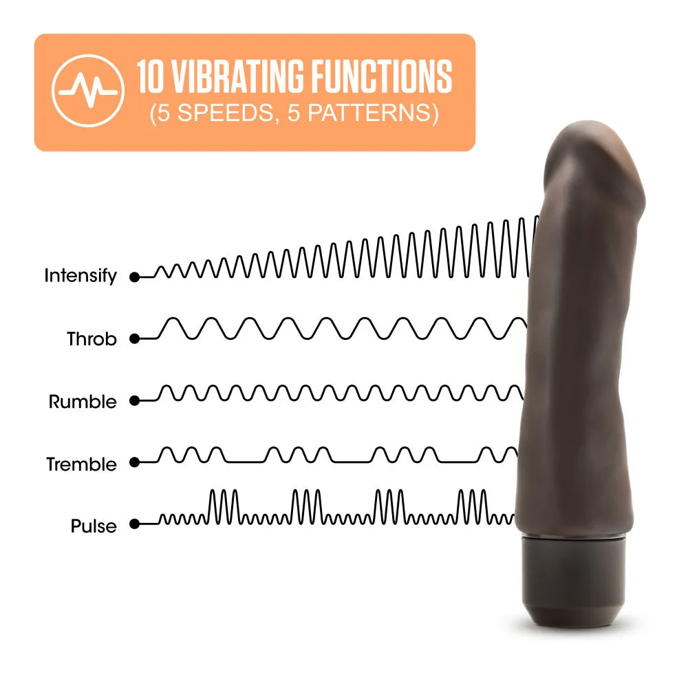 Blush Dr. Skin 7.75-Inch Realistic Vibrating Silicone Dildo - Brown