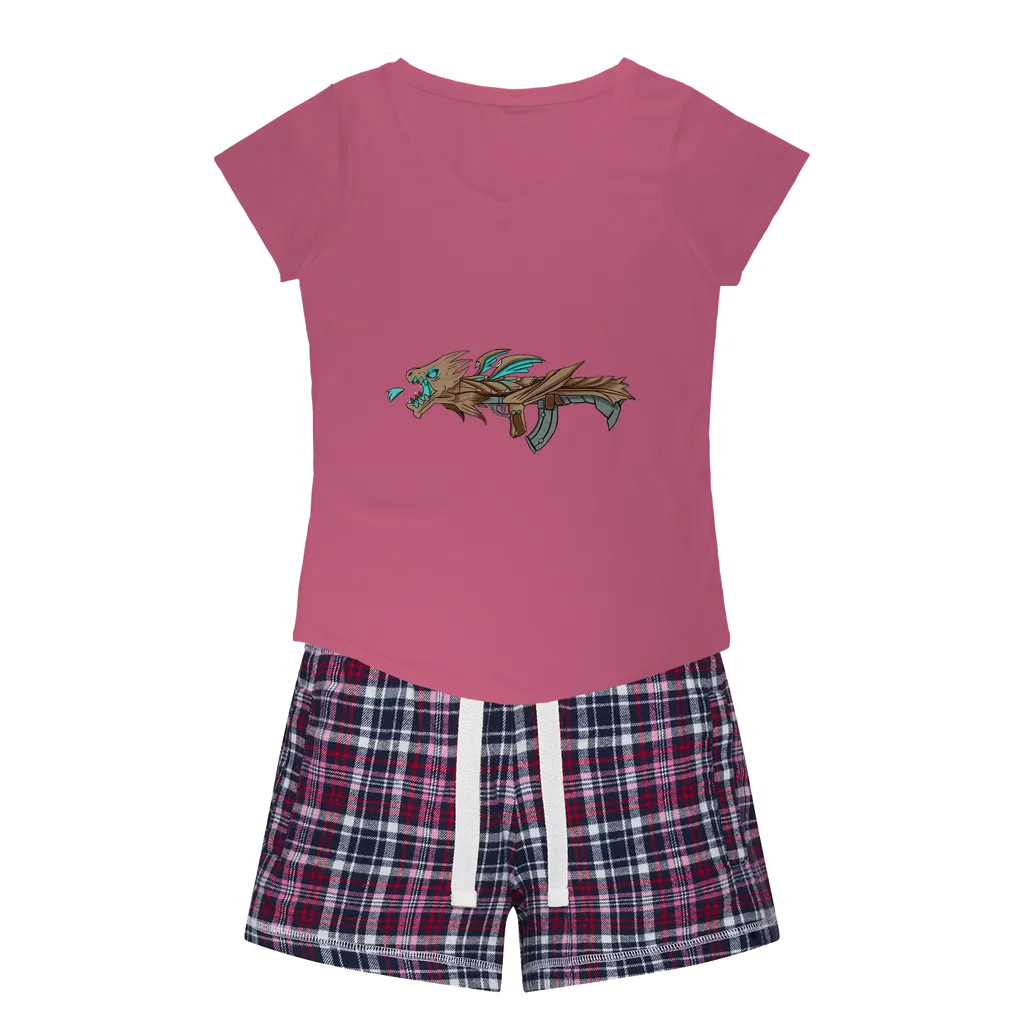 Dragon Gun Women's Sleepy Tee and Flannel Short