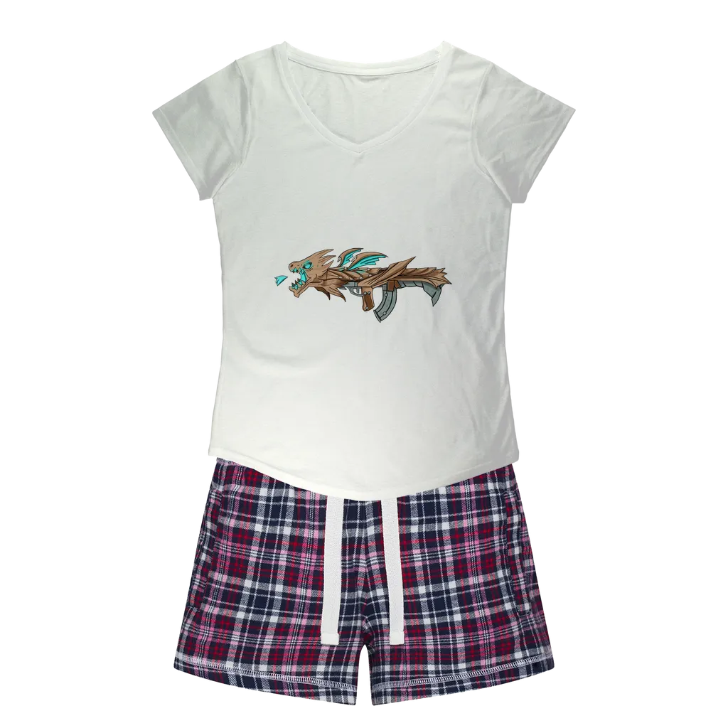 Dragon Gun Women's Sleepy Tee and Flannel Short