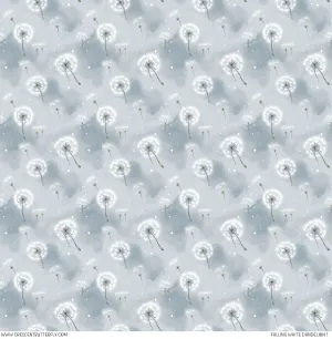 Falling White Dandelion 1 Pattern Vinyl Sheet/Wrap