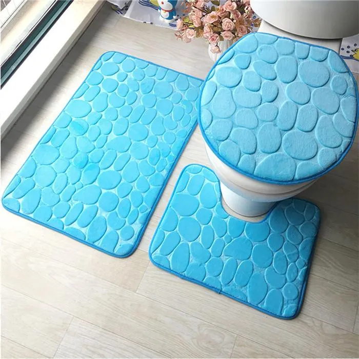 Flannel 3-Piece Bathroom Rug Set