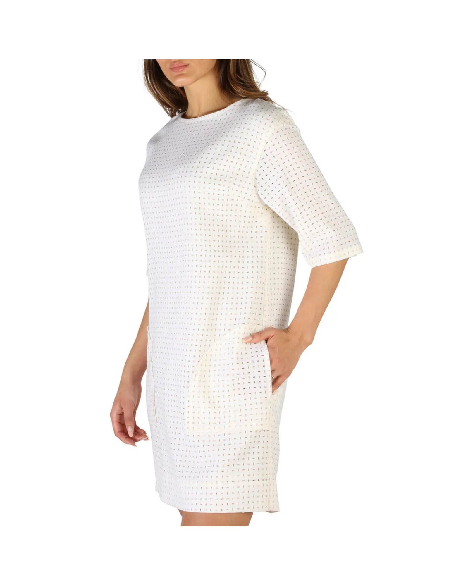 Fontana 20 Women's White Short Sleeve Casual Dress