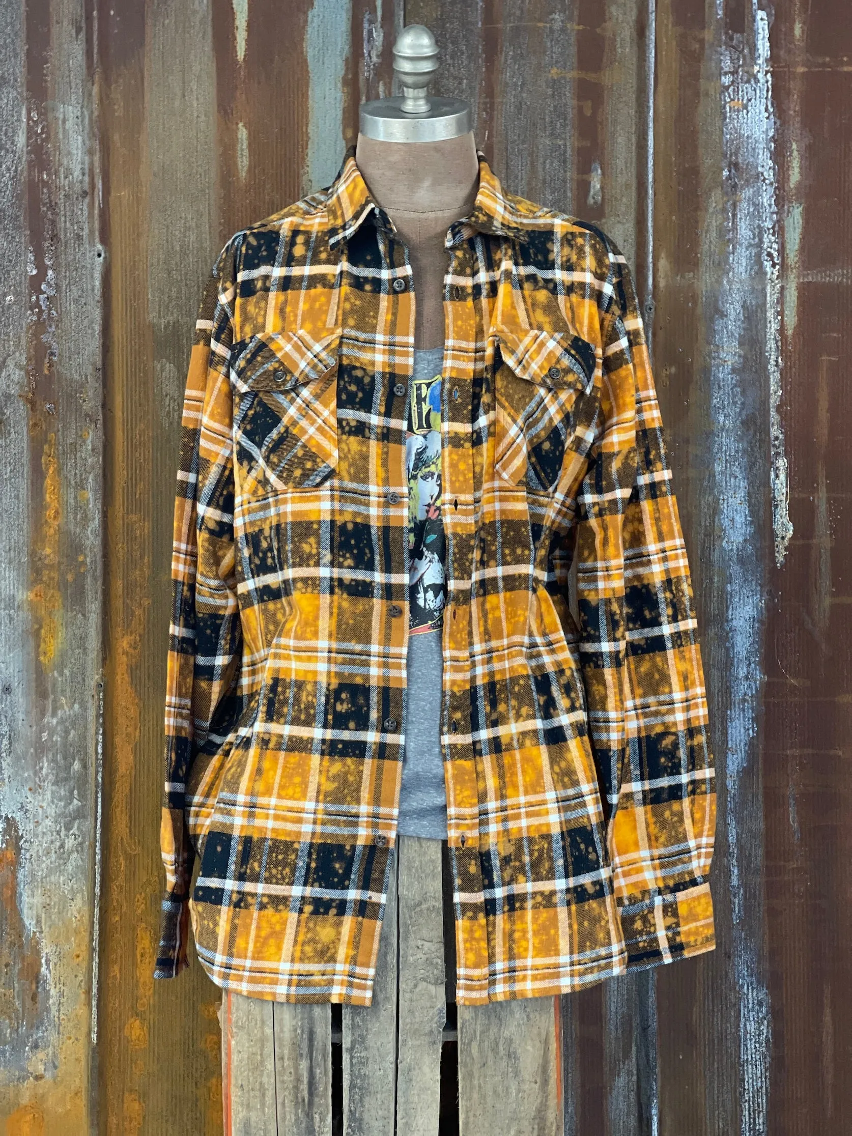 For Fox Sake Art Flannel- Distressed SPARK Plaid