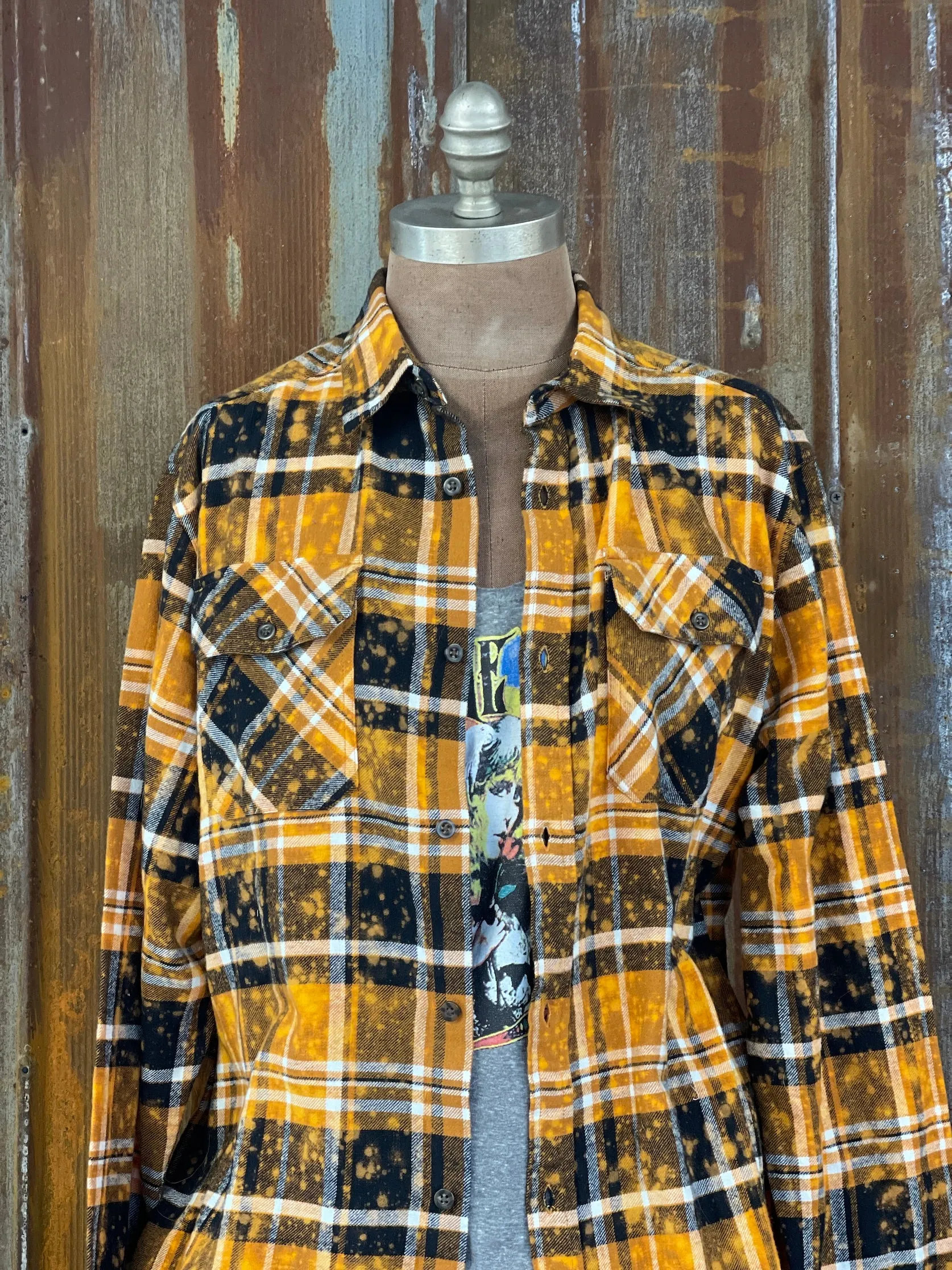 For Fox Sake Art Flannel- Distressed SPARK Plaid