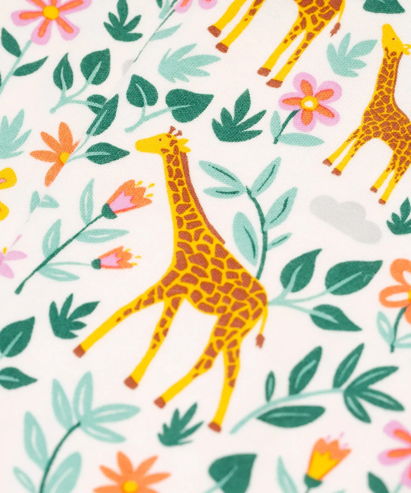 Frugi Jamie Jim Jams - White Giraffes/Cosmos Stripe