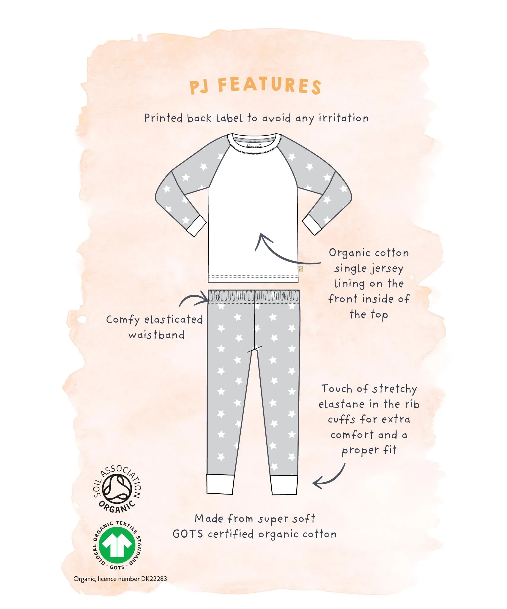 Frugi Jamie Jim Jams - White Giraffes/Cosmos Stripe