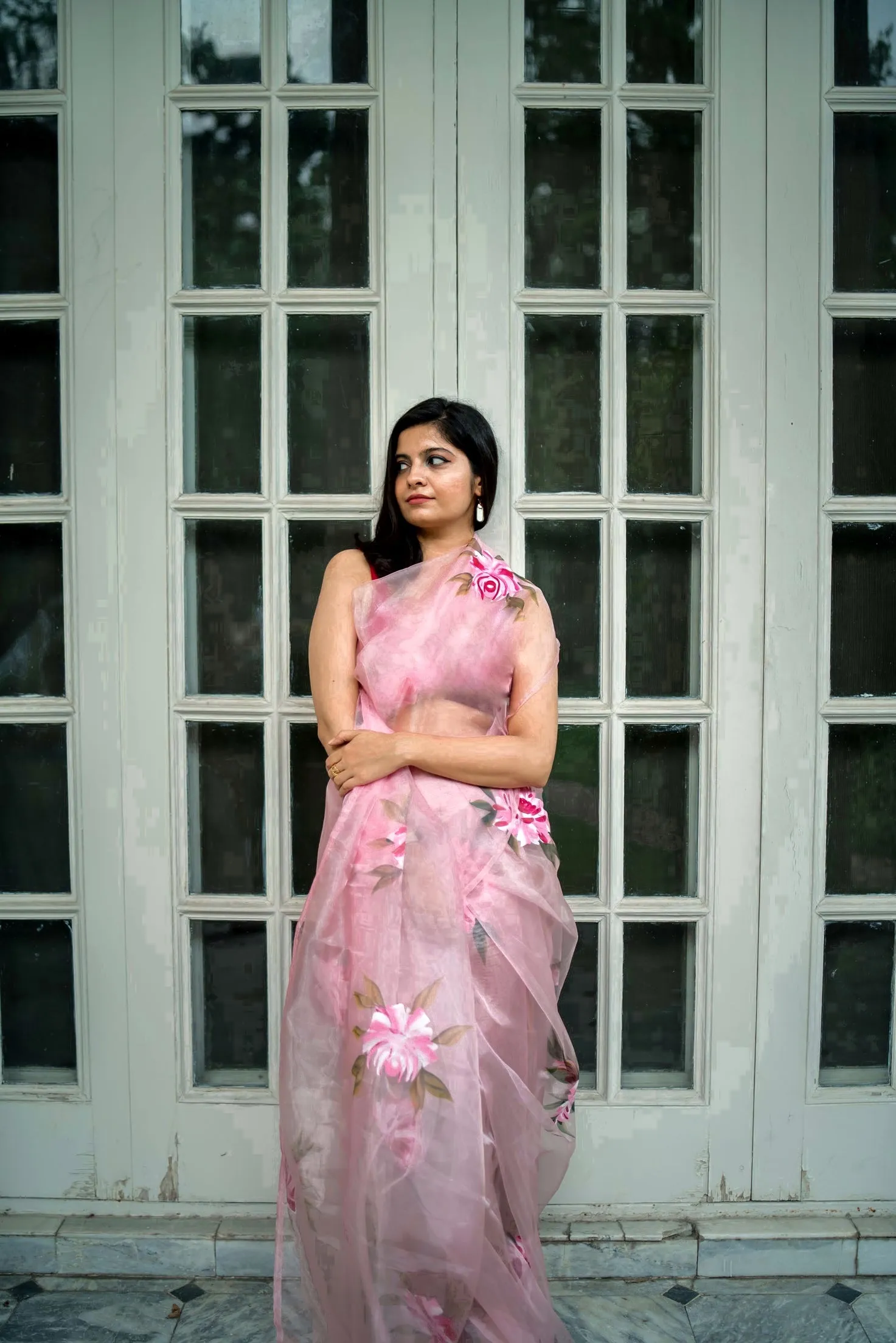 Glass Organza - Hand Painted: Guyanese Lily