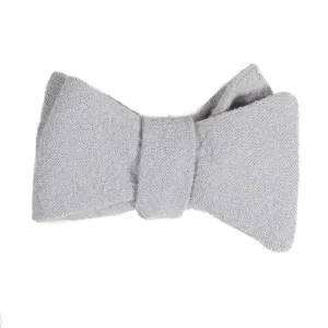 Gray Linen Crinkle Bow Tie
