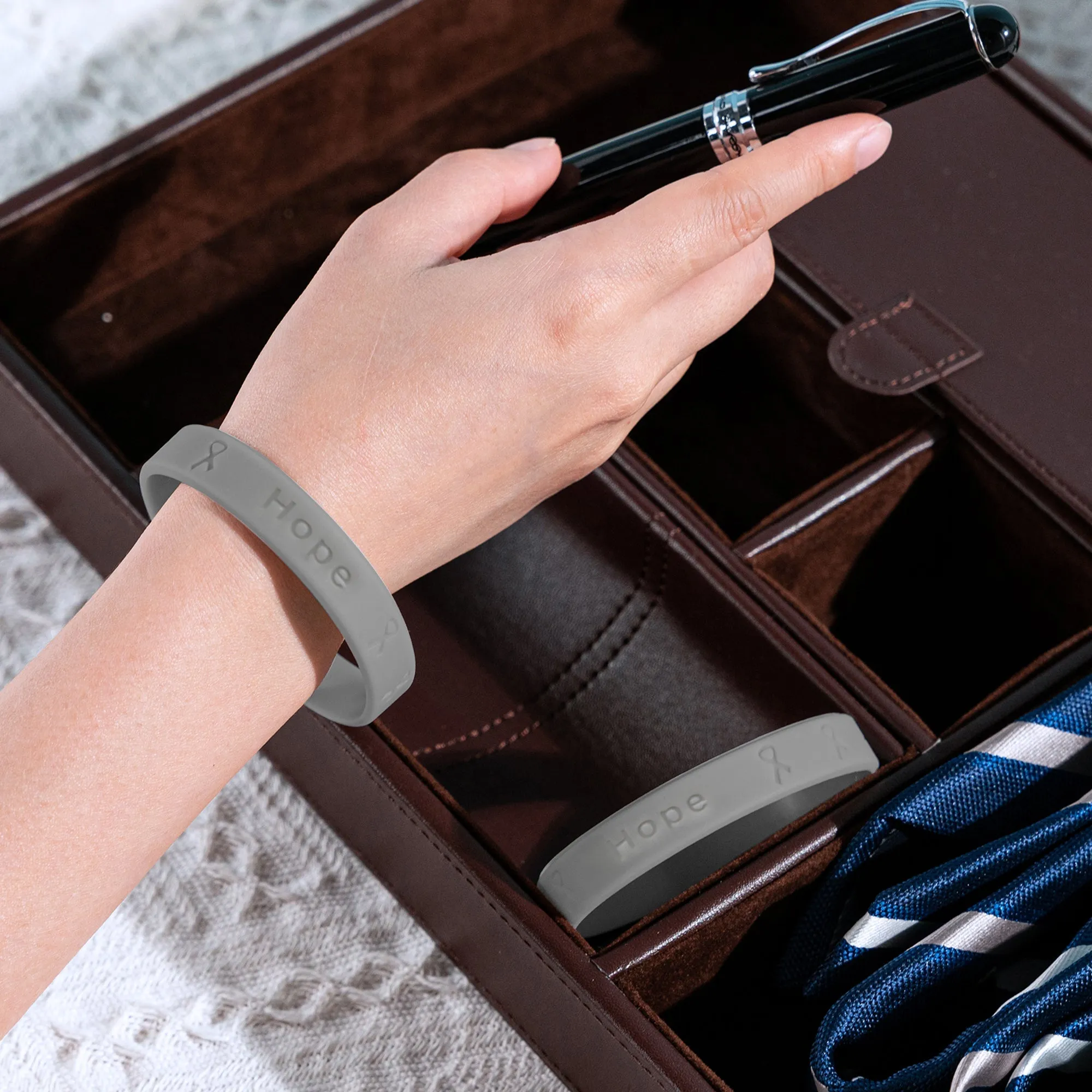 Gray Silicone Bracelets