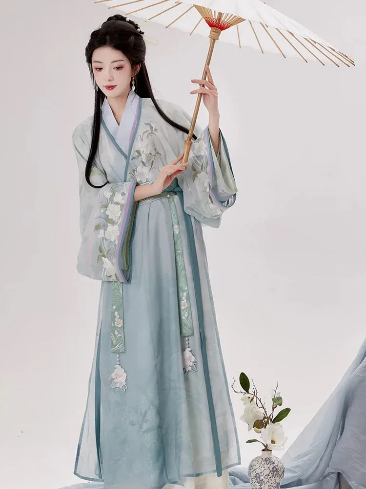 Han Dynasty Hanfu, Straight Hem Robe, Serene Clouds 云梦